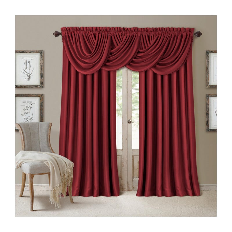 Elrene All Seasons Blackout Window Curtain Panel, Room-Darkening Rod-Pocket and Back Tab Curtain, 52"x84", Red, 1 Panel - Image 1